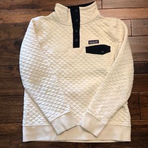 Patagonia Snap Pullover Cream/Navy Size Small